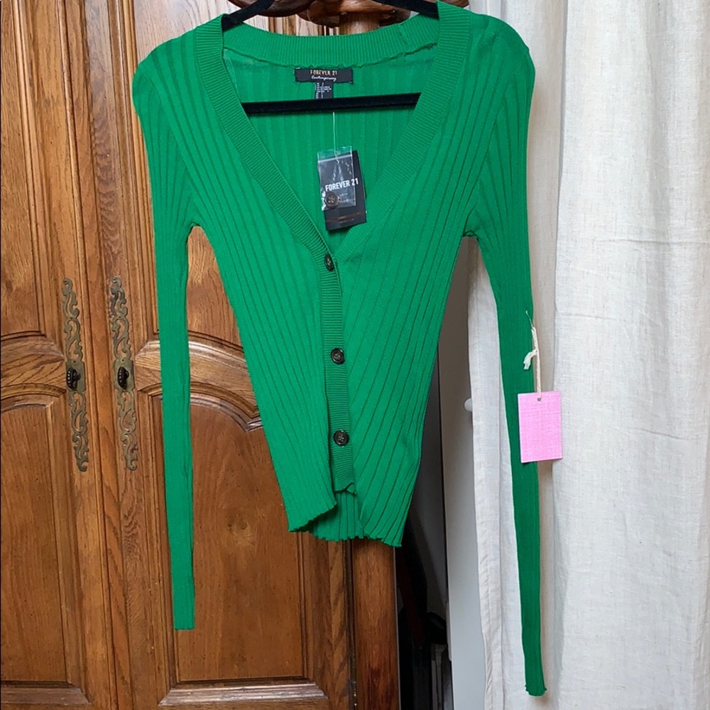 Forever 21 Contemporary Green Cardigan